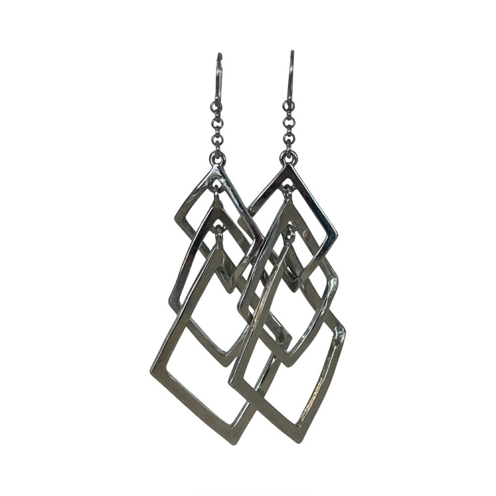 Vintage Silver Geometric Earrings